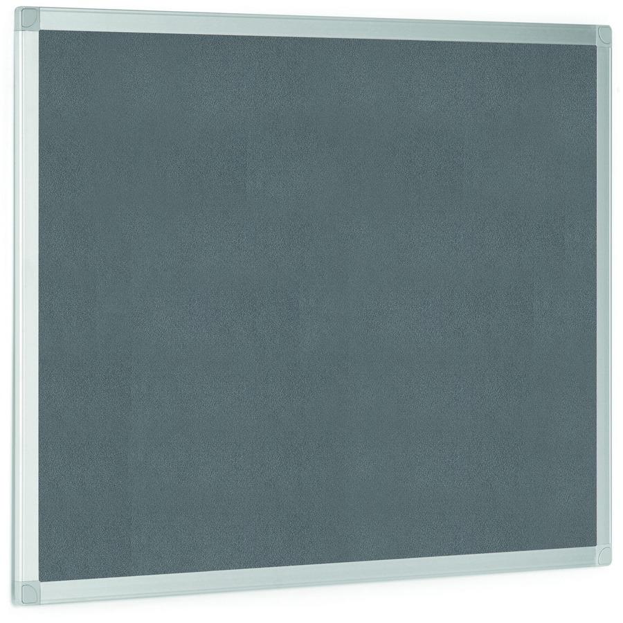 Bi-silque Ayda Fabric 24"W Bulletin Board - Gray Fabric Surface - Robust, Tackable, Sleek Style - 1 Each - 0.5" x 24". Picture 8