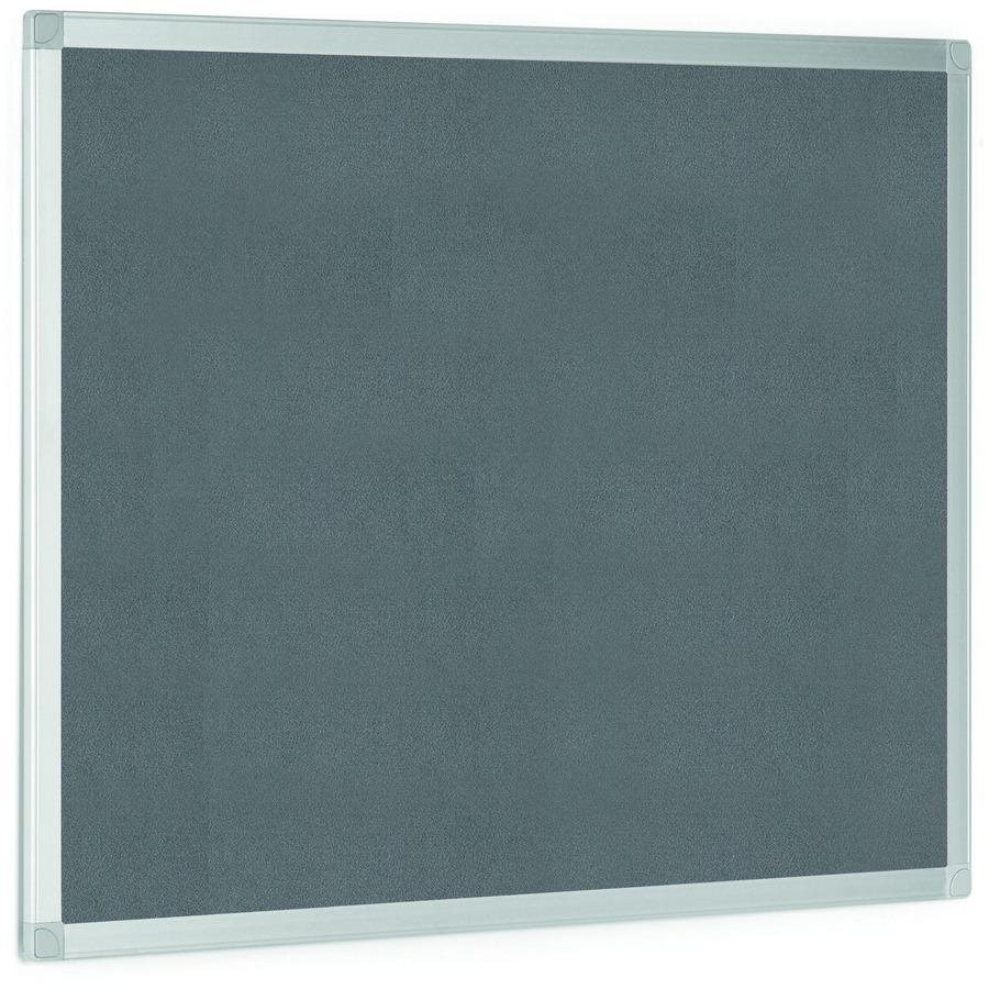 Bi-silque Ayda Fabric 36"W Bulletin Board - Gray Fabric Surface - Robust, Tackable, Sleek Style - 1 Each - 0.5" x 36". Picture 6