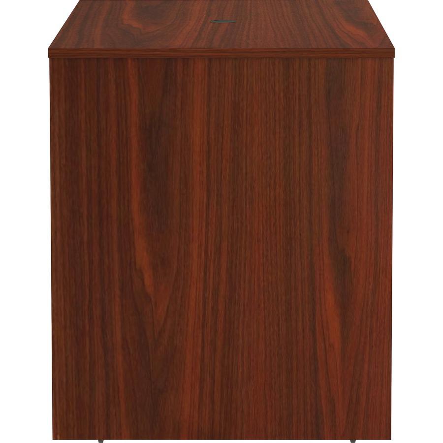 Lorell Essentials Laminate Standing Height Table - 72" x 36" x 41.3" - Band Edge - Material: Polyvinyl Chloride (PVC) Edge - Finish: Mahogany Laminate Surface. Picture 4