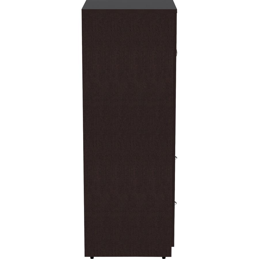 Lorell Essentials Series Tall Storage Cabinet - 23.6" x 23.6"65.6" Cabinet - 2 x File Drawer(s) - 1 Door(s) - 2 Shelve(s) - Material: Laminate, Medium Density Fiberboard (MDF), Particleboard - Finish:. Picture 7