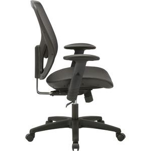 Lorell SOHO Mesh Mid-Back Task Chair - Mesh Seat - Mesh Back - 5-star Base - Black - 1 Each. Picture 4