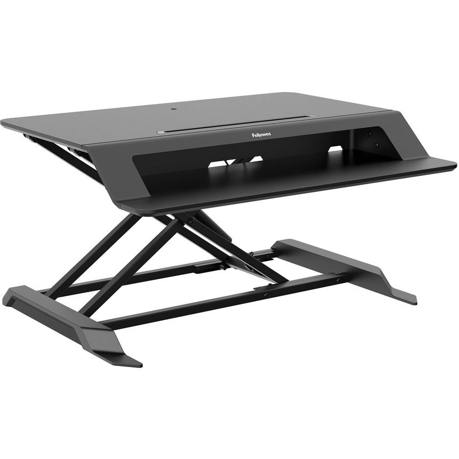 Fellowes Lotus&trade; LT Sit-Stand - 4.4" Height x 31.5" Width x 24" Depth - Desktop - Black. Picture 6