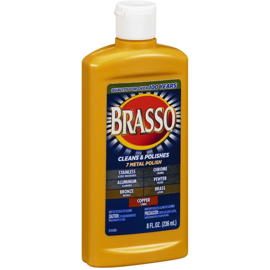 Brasso Metal Polish - 8 fl oz (0.3 quart)Bottle - 8 / Carton - Tan. Picture 7