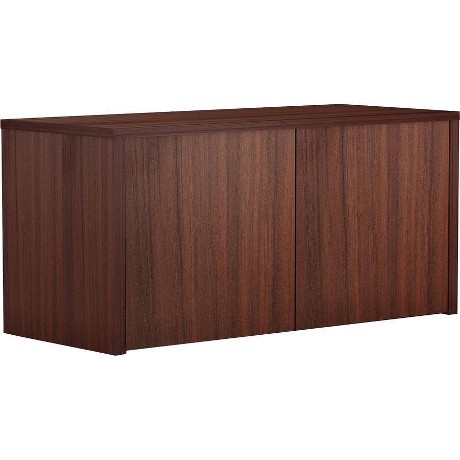 Lorell Essentials Series Wall-Mount Hutch - 36" x 15"17" , 1" Bottom Panel, 1" Side Panel, 0.6" Back Panel - Band Edge - Material: Laminate - Finish: Espresso Laminate. Picture 9