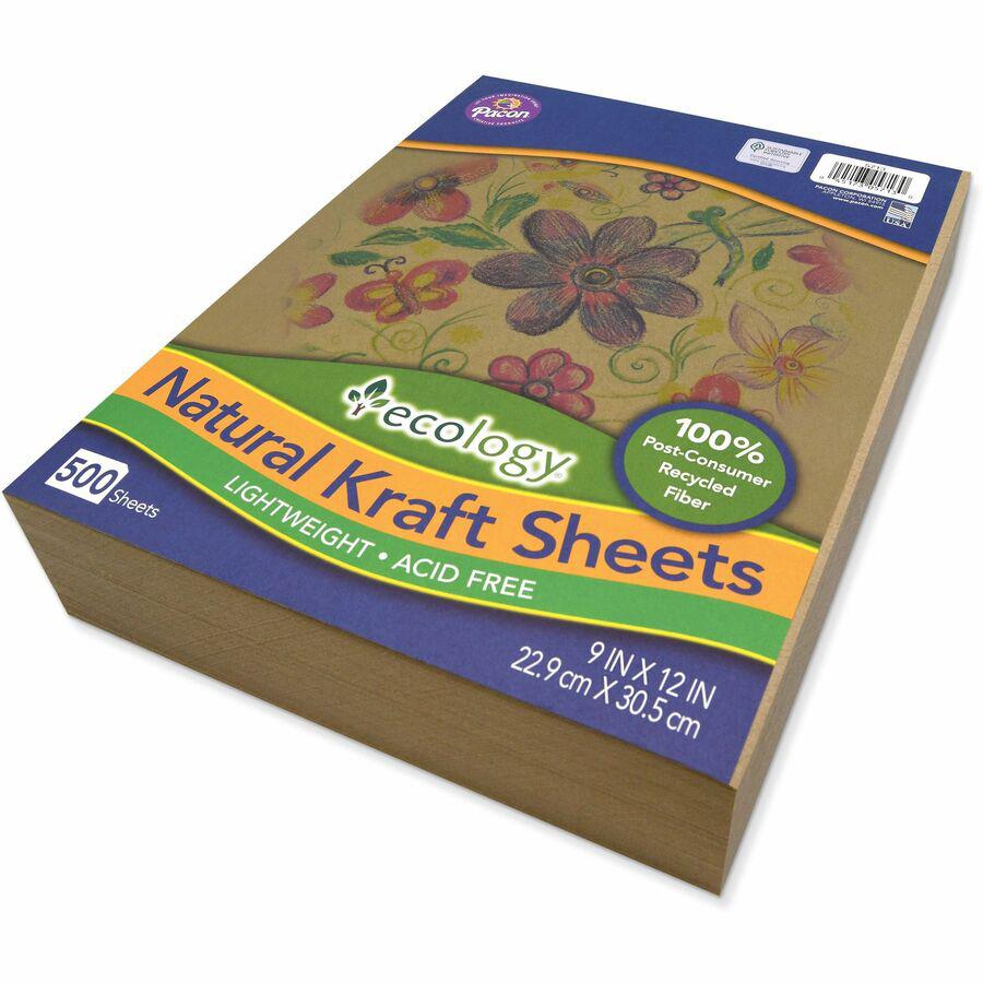 Creativity Street Natural Kraft Sheets - Drawing, Project, Art, Craft Project, Decoration - 500 Piece(s) - 2.10"Height x 9"Width x 12"Length - 500 / Ream - Natural - Kraft. Picture 6