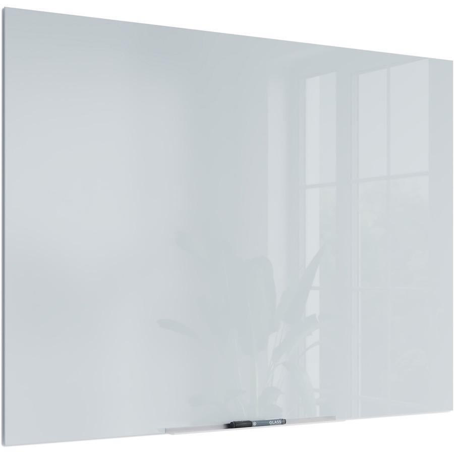 U Brands Floating Glass Dry Erase Board - 35" (2.9 ft) Width x 47" (3.9 ft) Height - Frosted White Tempered Glass Surface - Rectangle - Horizontal/Vertical - 1 Each. Picture 4
