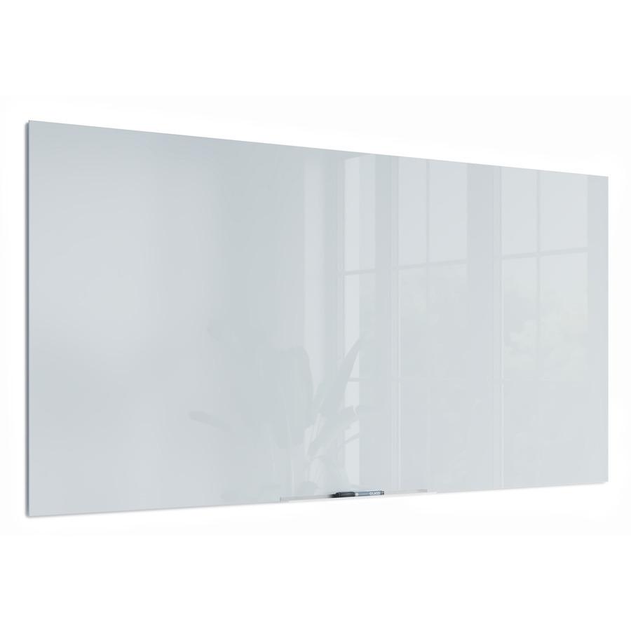 U Brands Floating Glass Dry Erase Board - 35" (2.9 ft) Width x 70" (5.8 ft) Height - Frosted White Tempered Glass Surface - Rectangle - Horizontal/Vertical - 1 Each. Picture 4