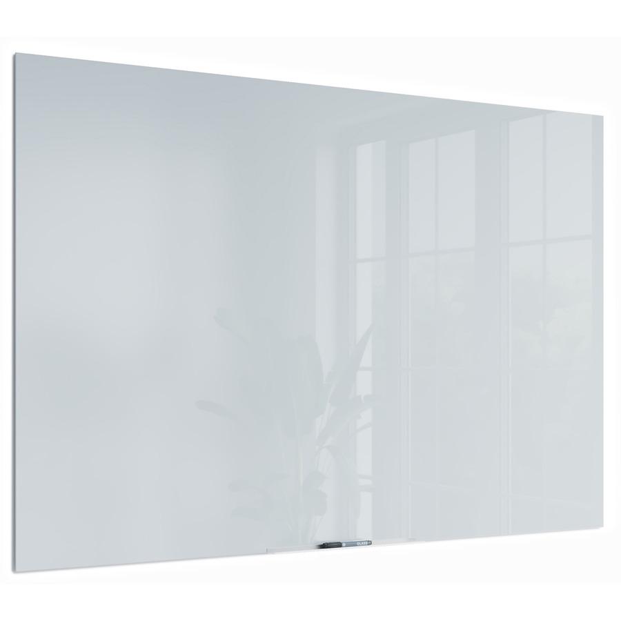 U Brands Floating Glass Dry Erase Board - 47" (3.9 ft) Width x 70" (5.8 ft) Height - Frosted White Tempered Glass Surface - Rectangle - Horizontal/Vertical - 1 Each. Picture 4