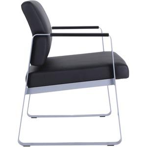 Lorell Healthcare Seating Guest Chair - Silver Powder Coated Steel Frame - Black - Vinyl - 1 / Each. Picture 12