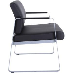 Lorell Healthcare Seating Bariatric Guest Chair - Silver Powder Coated Steel Frame - Black - Vinyl - 1 Each. Picture 6