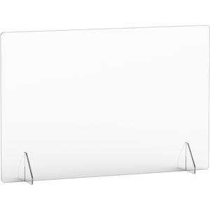 Lorell Social Distancing Barrier - 36" Width x 7" Depth x 24" Height - 1 Each - Clear - Acrylic. Picture 3