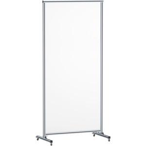 Lorell Mobile Full Protective Glass Screen - 36" Width x 0.3" Depth x 78" Height - 1 Each - Clear - Tempered Glass, Aluminum. Picture 11