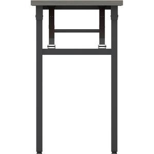 Lorell Folding Training Table - Melamine Top - 60" Table Top Width x 18" Table Top Depth x 1" Table Top Thickness - 30" HeightAssembly Required - Gray - Particleboard Top Material - 1 Each. Picture 2