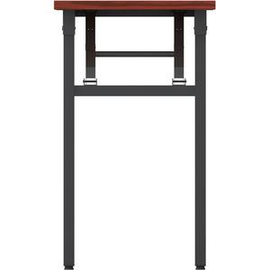 Lorell Folding Training Table - Melamine Top - 60" Table Top Width x 18" Table Top Depth x 1" Table Top Thickness - 30" HeightAssembly Required - Mahogany - Particleboard Top Material - 1 Each. Picture 2