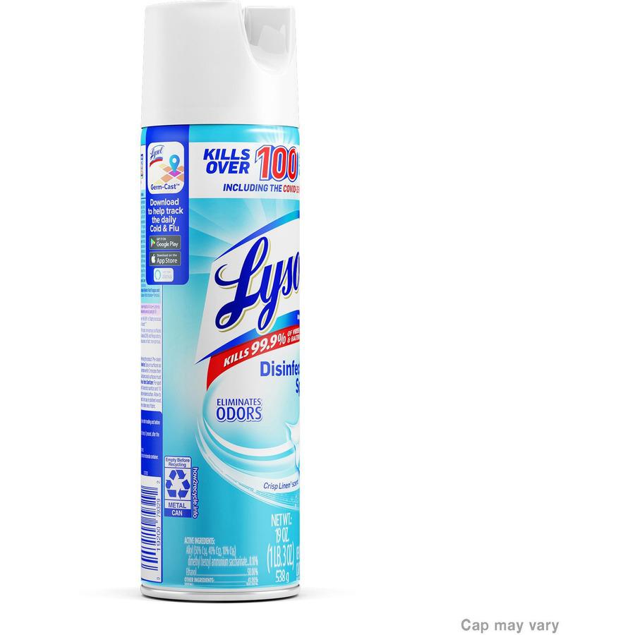 Lysol Crisp Linen Disinfectant Spray - 19 fl oz (0.6 quart) - Crisp Linen Scent - 1 Each - Clear. Picture 5
