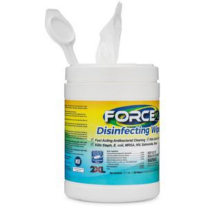 2XL FORCE2 Disinfecting Wipes - Wipe - 6" Width x 6.75" Length - 220 / Tub - 220 / Each - White. Picture 4