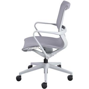 Lorell Executive Mesh Mid-back Chair - Nylon Seat - Nylon, Mesh Back - Plastic Frame - Mid Back - 5-star Base - Gray - 1 Each. Picture 11