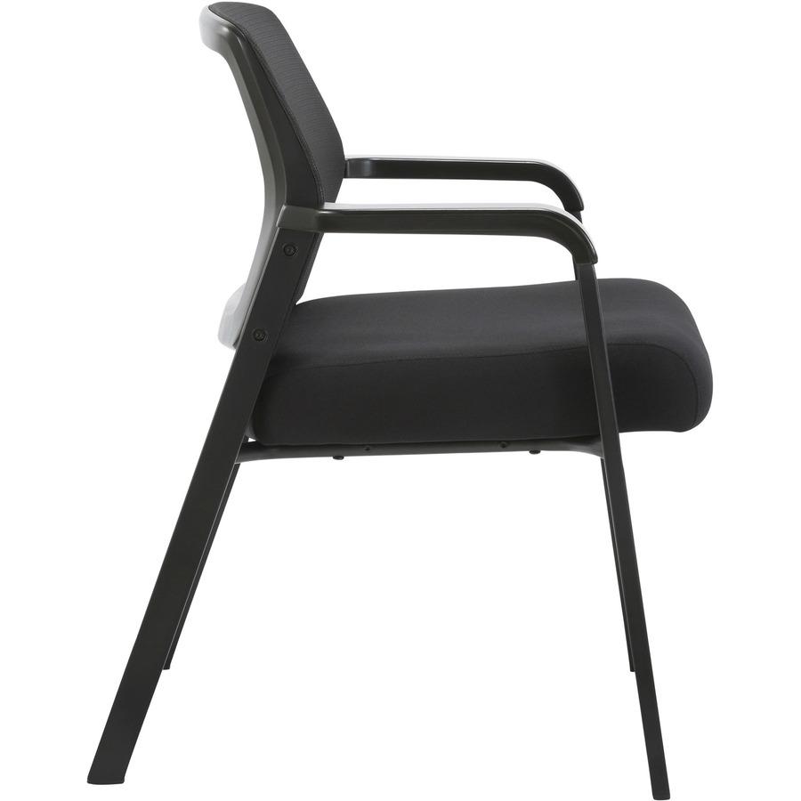 Lorell Big & Tall Mesh Low-Back Guest Chair - Fabric Seat - Mesh Back - Steel Frame - Low Back - Black - 1 Each. Picture 9