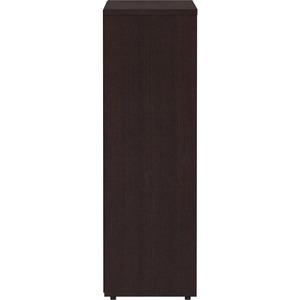 Lorell Laminate Bookcase - 36" x 12" x 36" - 3 x Shelf(ves) - Laminated, Sturdy, Contemporary Style, Square Edge, Adjustable Shelf - Espresso - Medium Density Fiberboard (MDF), Laminate - Assembly Req. Picture 2