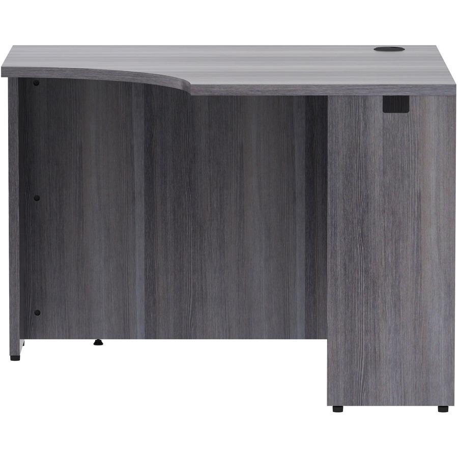 Lorell Essentials Series Corner Desk - 42" x 24"29.5" Desk, 1" Top - Finish: Weathered Charcoal Laminate. Picture 7