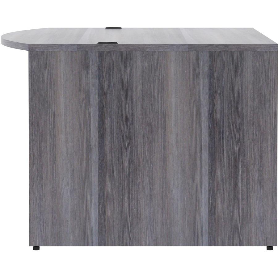 Lorell Essentials Series Bowfront Desk Shell - 72" x 41.4"29.5" Desk Shell, 1" Top - Bow Front Edge - Finish: Weathered Charcoal Laminate. Picture 7