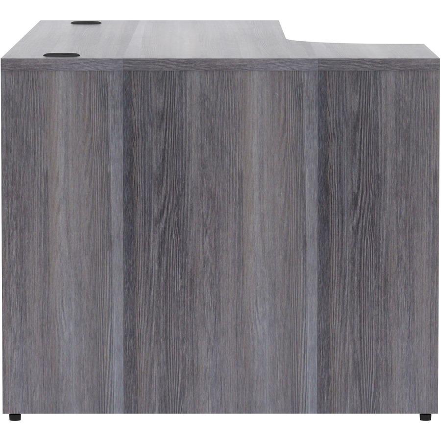 Lorell Essentials Series Left Corner Credenza - 72" x 36" x 24"29.5" Credenza, 1" Top - Finish: Weathered Charcoal Laminate. Picture 7