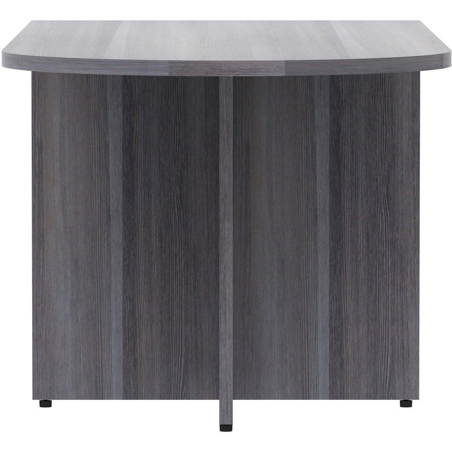Lorell Essentials Series Peninsula Desk Box 1 of 2 - 66" x 30"29.5" Desk, 1" Top - Finish: Weathered Charcoal Laminate. Picture 8