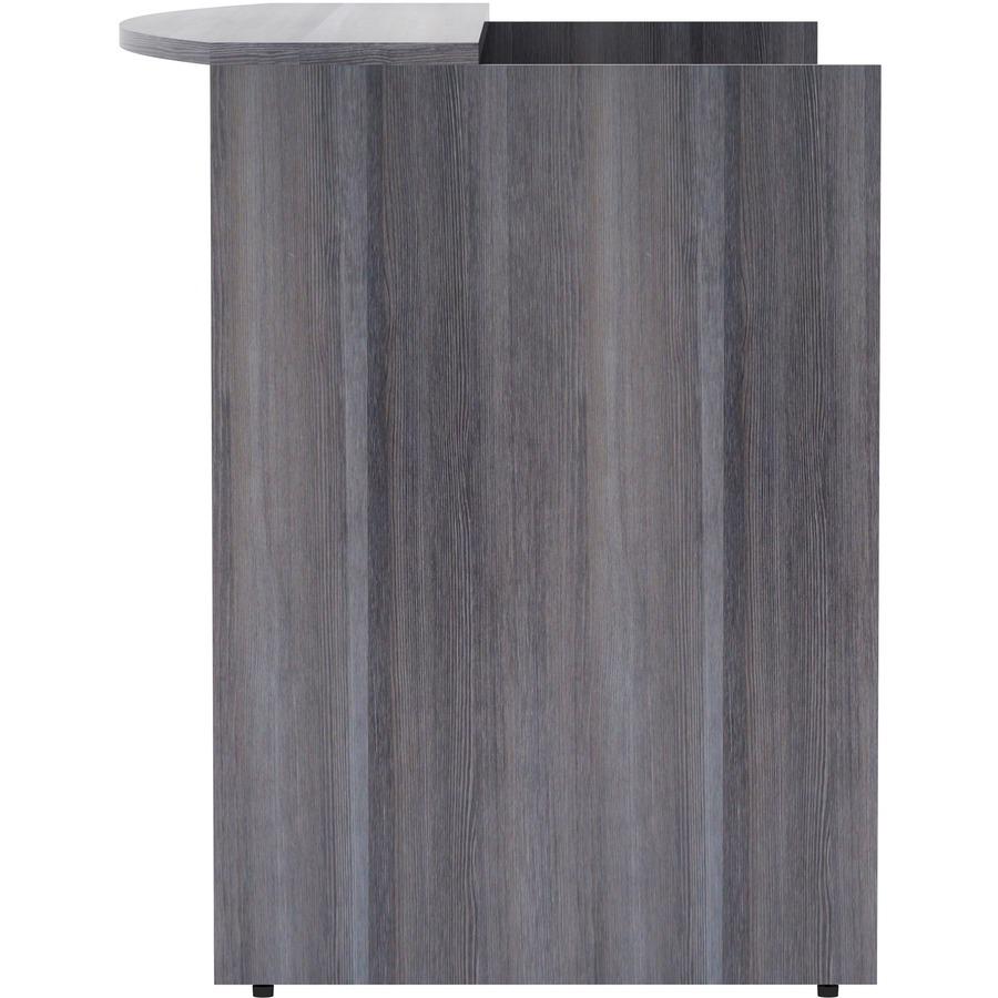 Lorell Essentials Series Front Reception Desk - 72" x 36"42.5" Desk, 1" Top - Finish: Weathered Charcoal Laminate. Picture 7