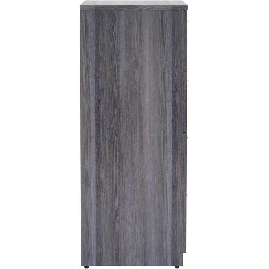 Lorell Essentials Series 4-Drawer Lateral File - 35.5" x 22"54.8" Lateral File, 1" Top - 4 x File Drawer(s) - Finish: Weathered Charcoal Laminate. Picture 7