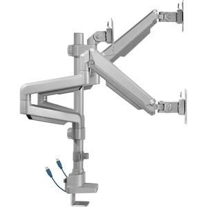 Lorell Mounting Arm for Monitor - Gray - Height Adjustable - 3 Display(s) Supported - 15.40 lb Load Capacity - 75 x 75, 100 x 100 - 1 Each. Picture 2