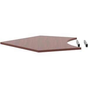 Lorell Relevance Series Curve Worksurface for 120 Workstations - Mahogany Rectangle Top - Contemporary Style - 47.25" Table Top Length x 34.13" Table Top Width x 1" Table Top ThicknessAssembly Require. Picture 9