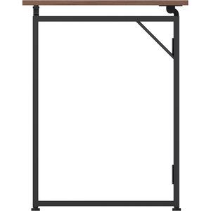 Lorell Folding Desk - For - Table TopWalnut Laminate Rectangle Top - Black Base x 43.30" Table Top Width x 23.62" Table Top Depth - 30" Height - Assembly Required - Brown - 1 Each. Picture 2