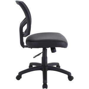 Lorell Task Chair - Polyvinyl Chloride (PVC) Seat - Polyvinyl Chloride (PVC) Back - 5-star Base - Black - 1 Each. Picture 3