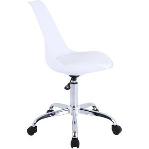 Lorell PVC Shell Task Chair - Plastic, Polyurethane Seat - Chrome Frame - 5-star Base - White - 1 Each. Picture 7