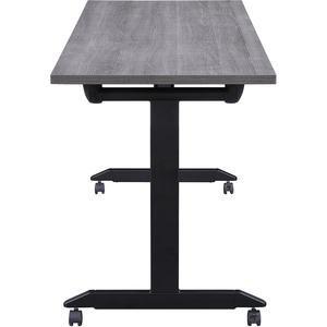 Lorell Mobile Folding Training Table - Rectangle Top - Powder Coated Base - 200 lb Capacity x 63" Table Top Width - 29.50" Height x 63" Width x 29.50" Depth - Assembly Required - Gray - Laminate Top M. Picture 7