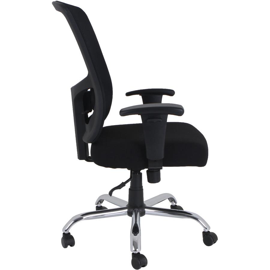 Lorell Big & Tall Mid-back Task Chair - Fabric Seat - Mid Back - 5-star Base - Black - 1 Each. Picture 14