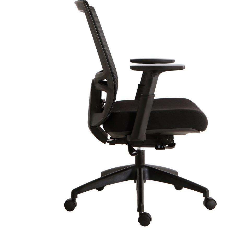 Lorell Mesh Mid-back Office Chair - Fabric Seat - Mid Back - 5-star Base - Black - 1 Each. Picture 6