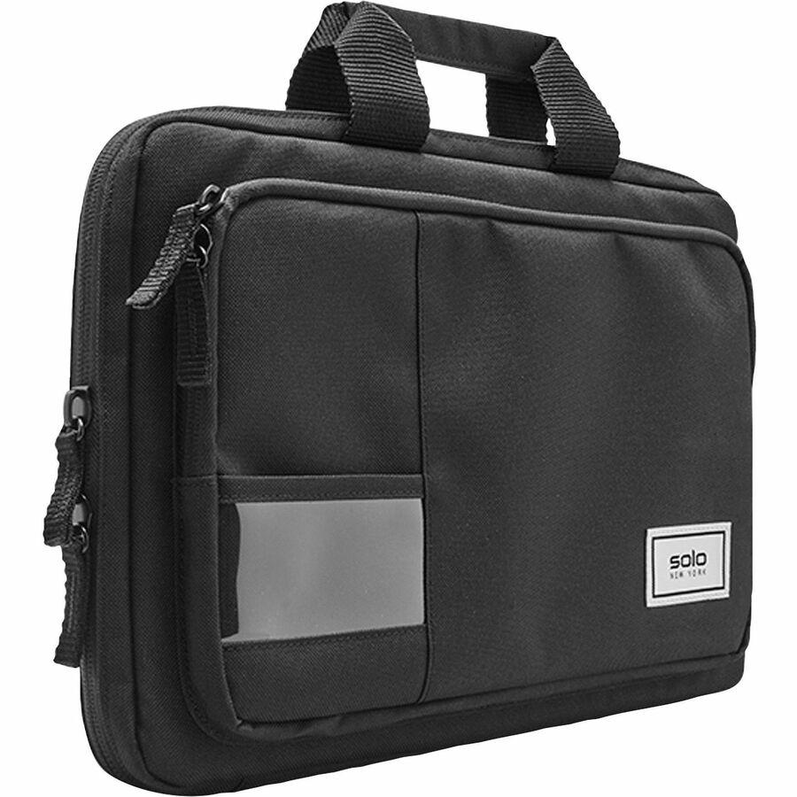 Solo Carrying Case for 13.3" Chromebook, Notebook - Black - Drop Resistant, Bacterial Resistant, Water Resistant - Fabric - Handle - 1 Pack. Picture 5