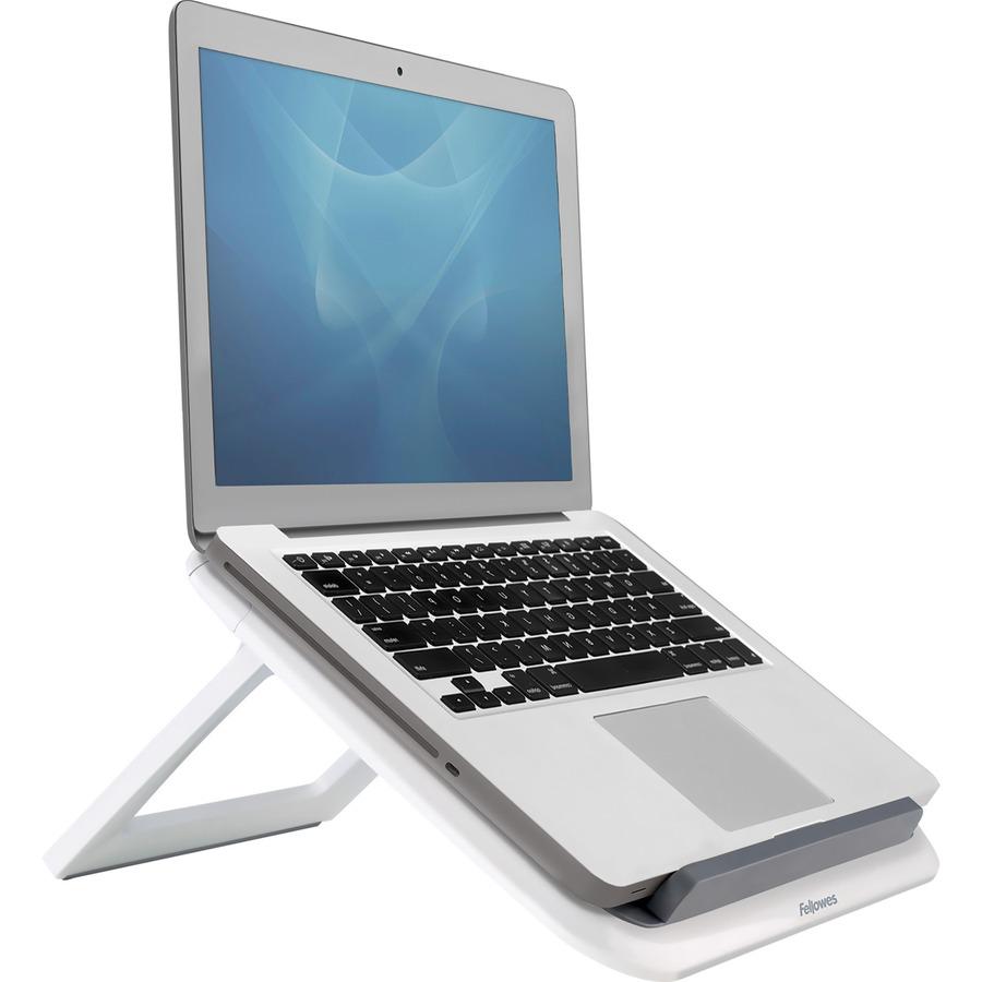 Fellowes I-Spire Series Laptop Quick Lift - White - Up to 17" Screen Support - 1.7" Height x 12.6" Width x 11.3" Depth - ABS Plastic - White. Picture 9
