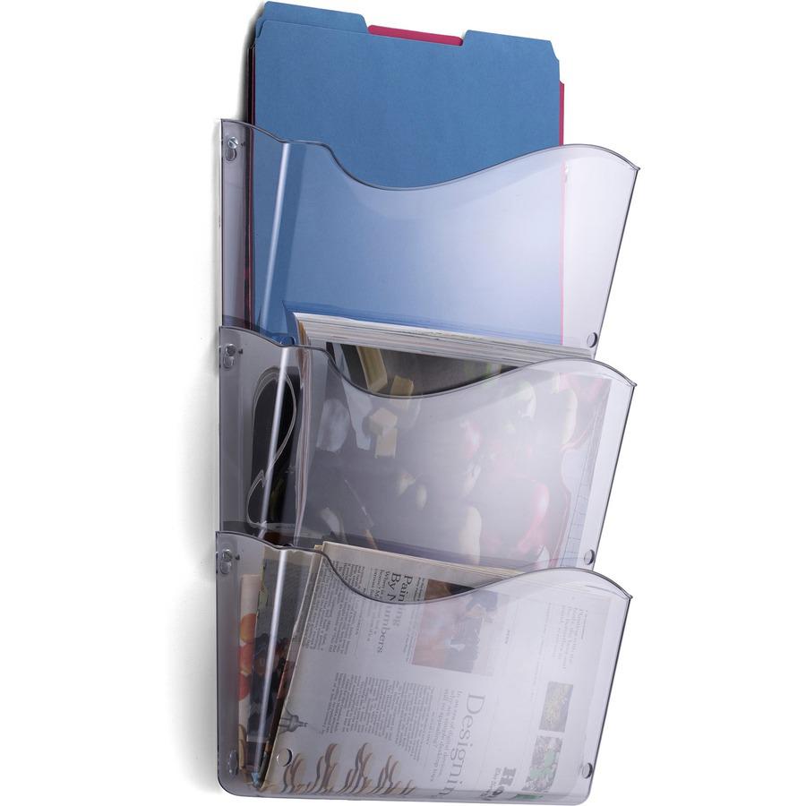 Officemate Unbreakable Wall File - 6.5" Height x 13.8" Width x 3" Depth - Unbreakable - Clear - 1 Each. Picture 3