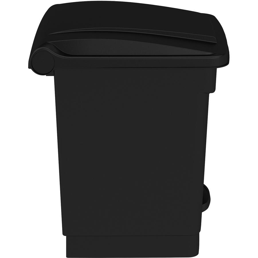 Safco Plastic Step-on Waste Receptacle - 8 gal Capacity - Easy to Clean, Foot Pedal, Lightweight - 17.3" Height x 16" Width x 16" Depth - Plastic - Black - 1 Carton. Picture 7