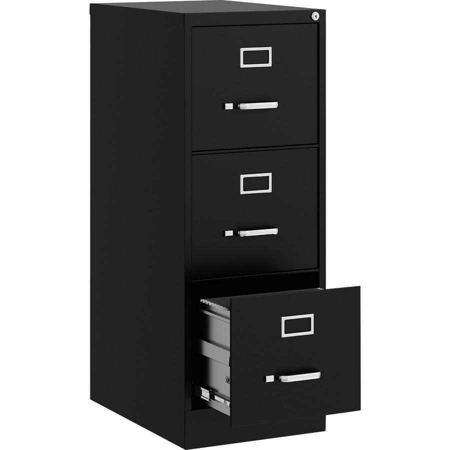 Lorell Fortress Series 22" Commercial-Grade Vertical File Cabinet - 15" x 22" x 40.2" - 3 x Drawer(s) for File - Letter - Vertical - Ball-bearing Suspension, Removable Lock, Pull Handle, Wire Manageme. Picture 8