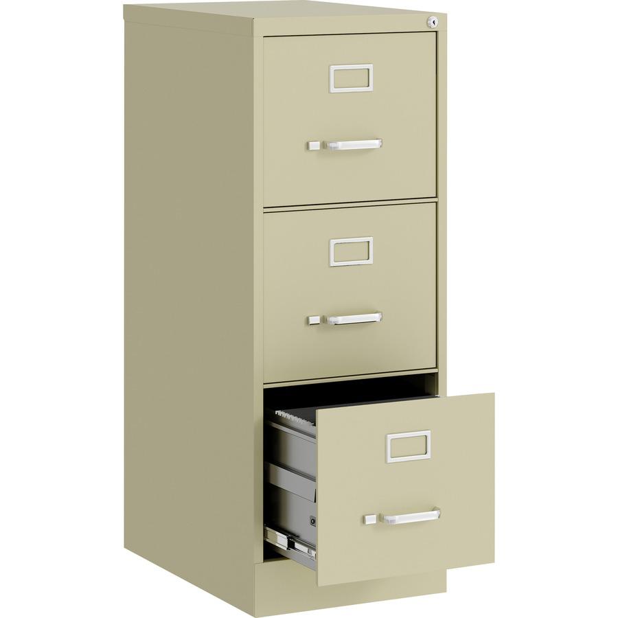 Lorell Fortress Series 22" Commercial-Grade Vertical File Cabinet - 15" x 22" x 40.2" - 3 x Drawer(s) for File - Letter - Vertical - Ball-bearing Suspension, Removable Lock, Pull Handle, Wire Manageme. Picture 11