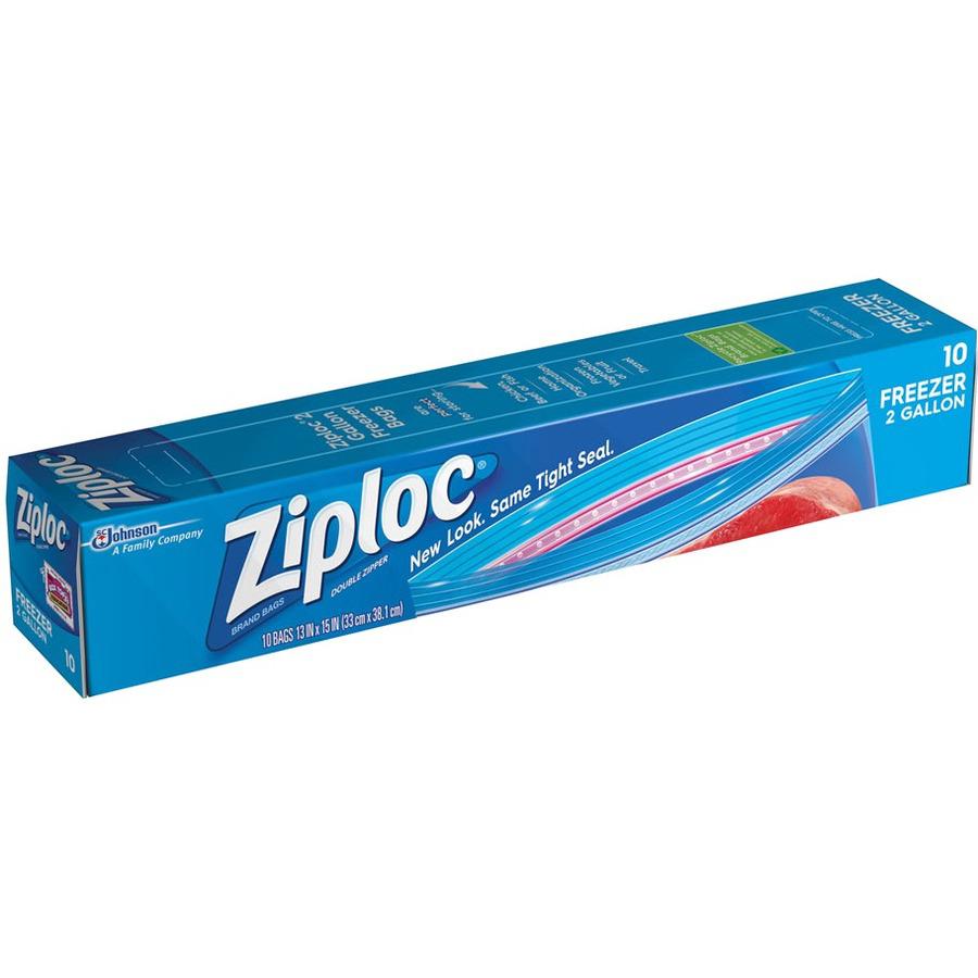 Ziploc&reg; 2-Gallon Freezer Bags - Extra Large Size - 2 gal Capacity - 13" Width - Zipper Closure - Clear - 10/Box - Food, Money, Meat, Poultry, Fish, Soup. Picture 3