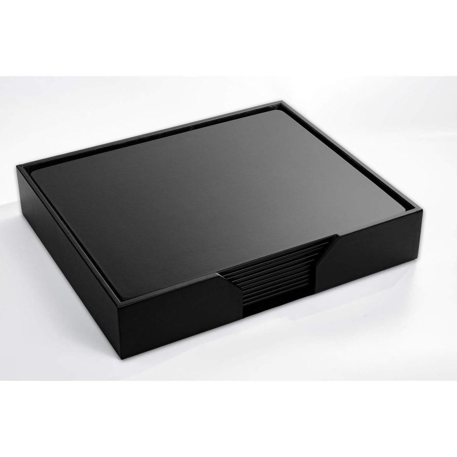 Dacasso Leatherette Conference Room Set - Rectangular - 20" Width - Leatherette, Velveteen - Black. Picture 6