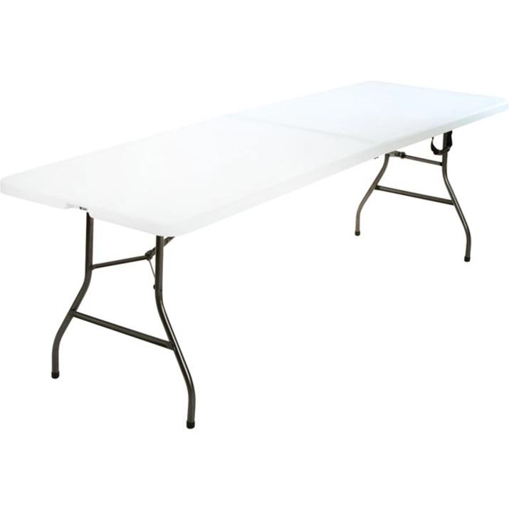 Cosco Fold-in-Half Blow Molded Table - Rectangle Top - Four Leg Base - 4 Legs - 300 lb Capacity x 30" Table Top Width x 96" Table Top Depth - 29.25" Height - White - 1 Each. Picture 10