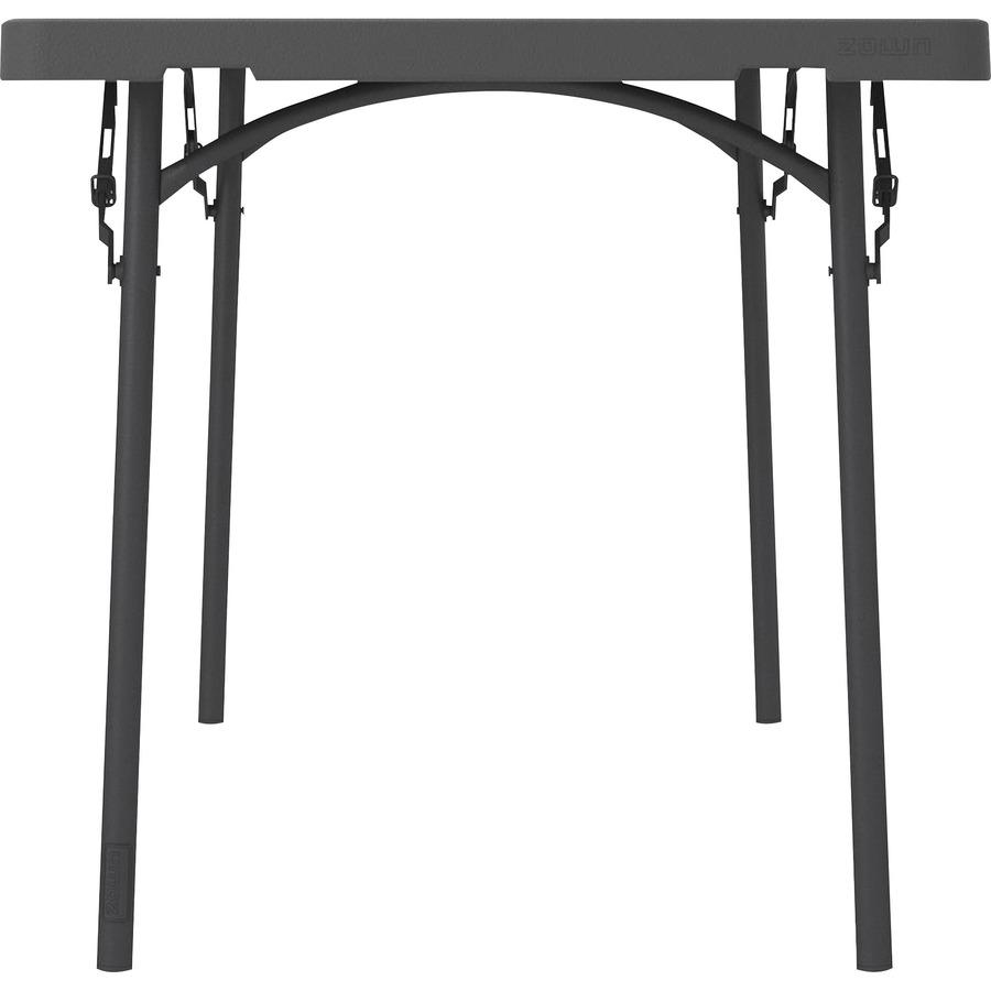 Dorel Zown Corner Blow Mold Large Folding Table - 4 Legs - 800 lb Capacity x 72" Table Top Width x 30" Table Top Depth - 29.25" Height - Gray - High-density Polyethylene (HDPE), Resin - 1 Each. Picture 8