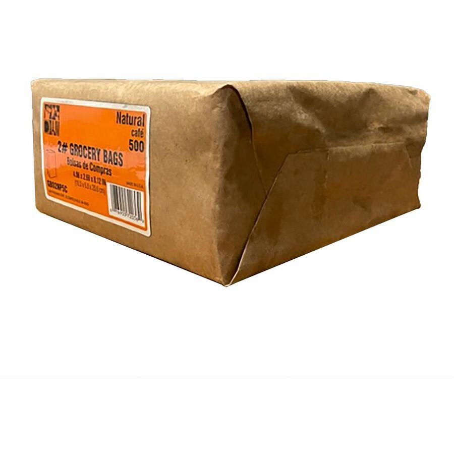 AJM Kraft Grocery Bags - 4.30" Width x 2.40" Length - Brown - Kraft Paper - 500/Pack - Grocery, Food, Sandwich, Vegetables, Grain - Recycled. Picture 5