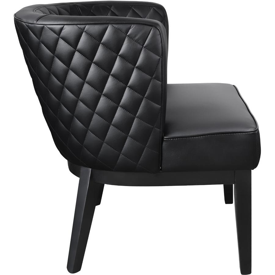 Boss Ava Accent Chair - Black Plush Seat - Black Back - Four-legged Base - 1 Each. Picture 5