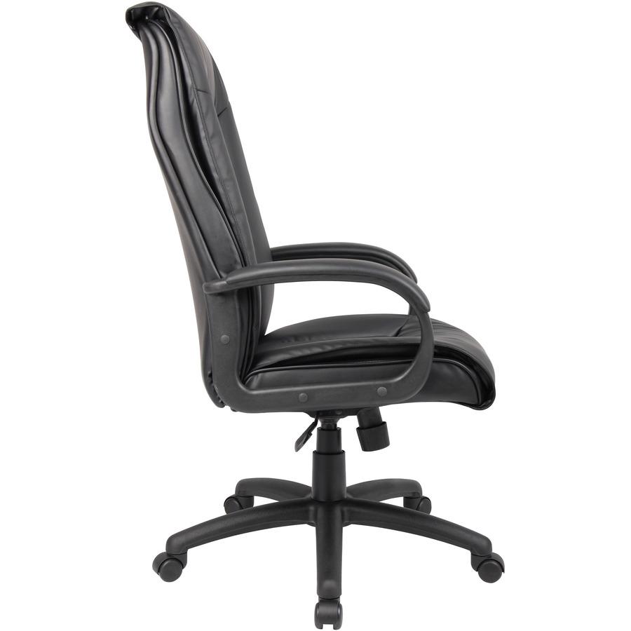 Boss Executive Leather Plus Chair - Black LeatherPlus Seat - Black LeatherPlus Back - 5-star Base - Armrest - 1 Each. Picture 8